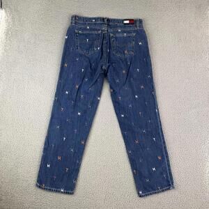 Tommy Hilfiger Y2K "TH" Embroidered Monogram Boyfriend Jeans Size 4 (30x27)